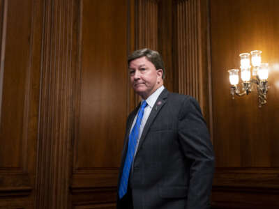 Rep. Mike Rogers arrives for the House Republicans press conference on the U.S. military withdrawal from Afghanistan in the U.S. Capitol on August 31, 2021 in Washington, D.C.