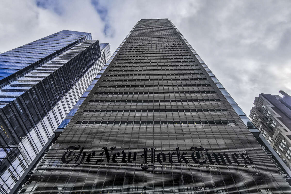 New York Times newspaper office building is seen in Manhattan, New York, on October 26, 2022.