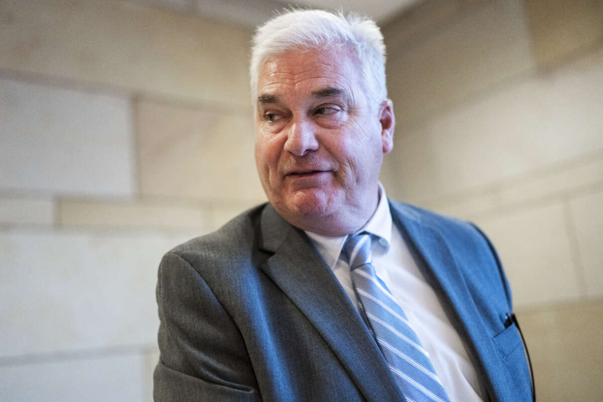 Rep. Tom Emmer makes his way to the House Republicans candidate forum in the Capitol Visitor Center on Monday, November 14, 2022, in Washington, D.C.