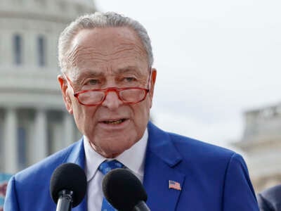Chuck Schumer speaks during a press conference