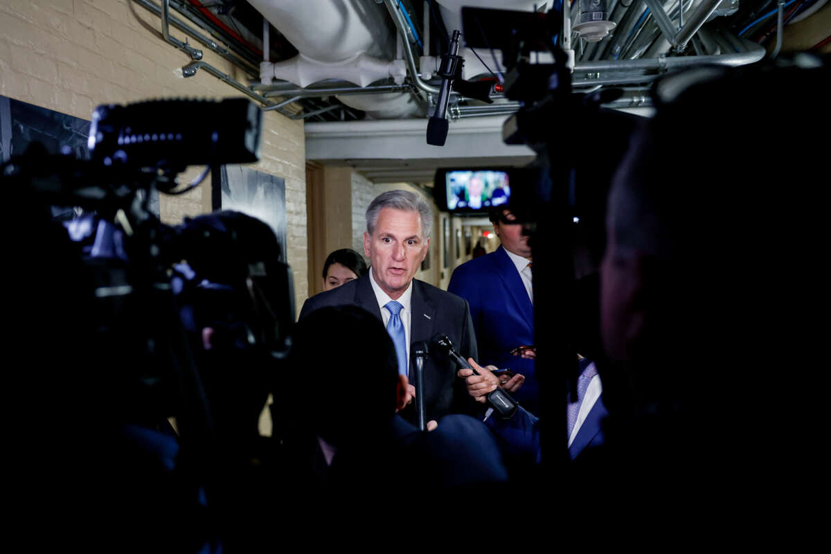Kevin Mccarthy is questioned by reporters in tunnel