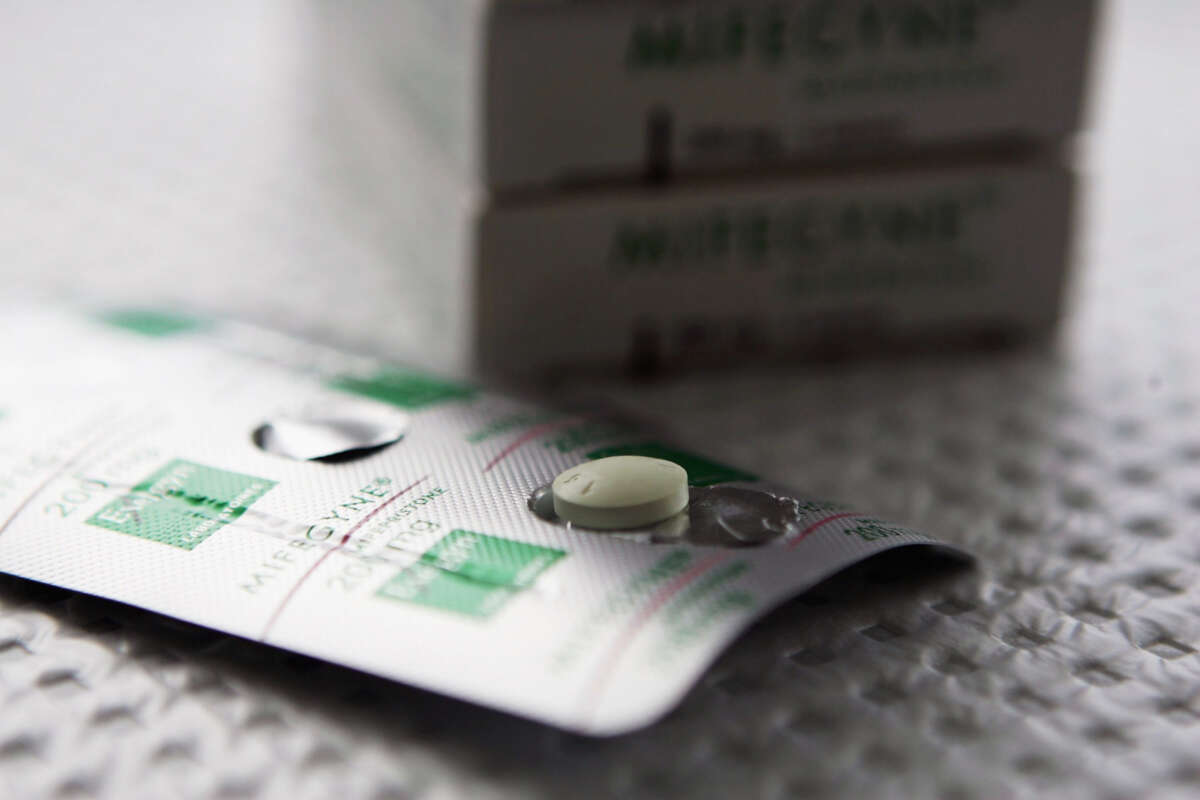 The abortion drug Mifepristone is pictured in an abortion clinic on February 17, 2006, in Auckland, New Zealand.