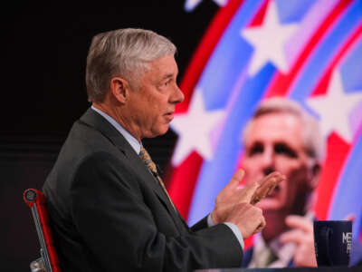 Rep. Fred Upton appears on Meet the Press on April 17, 2022, in Washington, D.C.