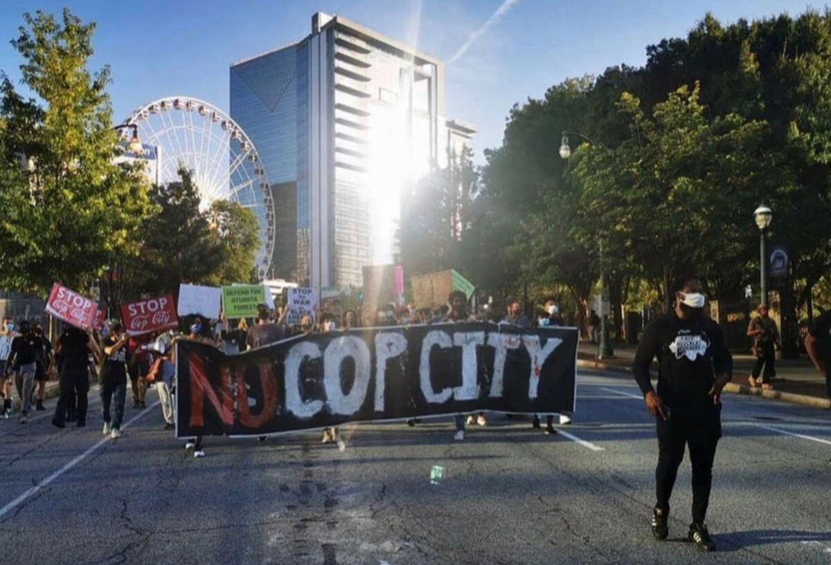 Protesters in Atlanta, Georgia, march against the 'Cop City' facility.