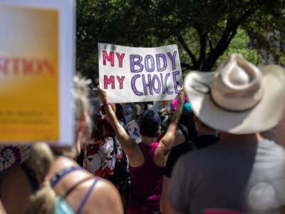 Pro-choice supporters rally for reproductive rights at the Texas Capitol on May 14, 2022, in Austin, Texas.
