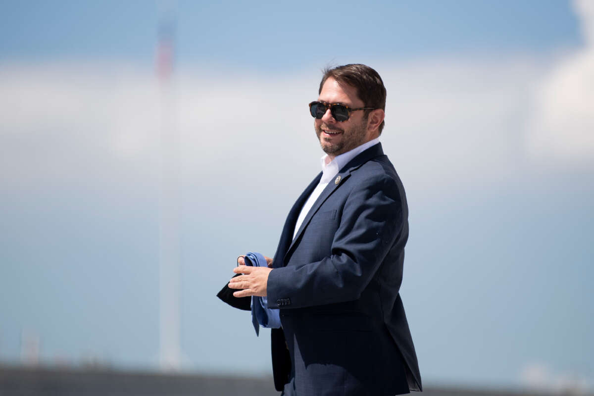 Rep. Ruben Gallego walks down the House steps of the Capitol after a vote in Washington on May 14, 2021.