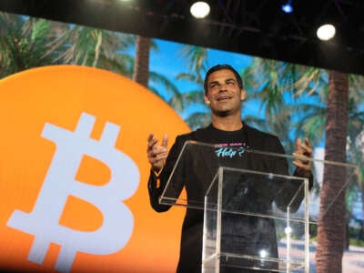 Miami Mayor Francis Suarez speaks at the Bitcoin 2021 convention, a cryptocurrency conference held at the Mana Convention Center in Wynwood on June 4, 2021, in Miami, Florida.