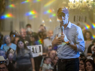 Beto O'Rourke speaks to supporters at Paso Real Hall on November 1, 2022 in Harlingen, Texas.