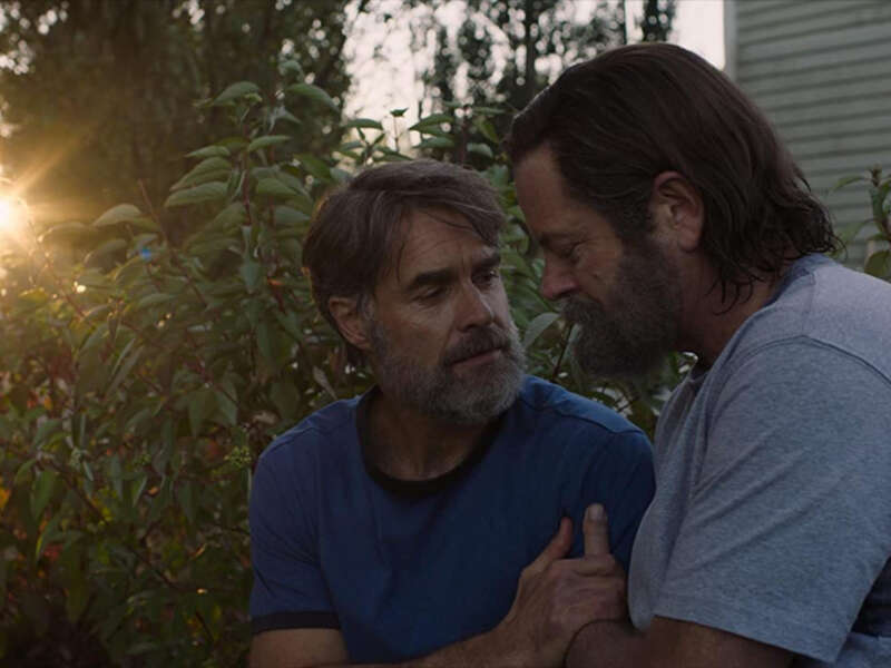 Murray Bartlett and Nick Offerman in The Last of Us.