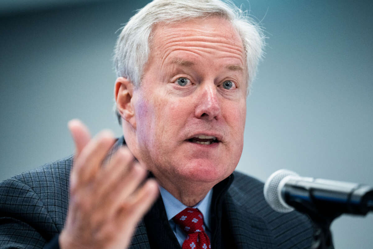 Former Rep. Mark Meadows speaks during a forum on House and GOP Conference rules for the 118th Congress, at the FreedomWorks office in Washington, D.C., on November 14, 2022.