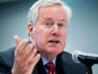 Former Rep. Mark Meadows speaks during a forum on House and GOP Conference rules for the 118th Congress, at the FreedomWorks office in Washington, D.C., on November 14, 2022.