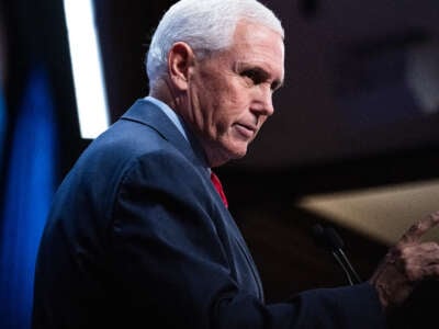 Former Vice President Mike Pence delivers a speech at The Heritage Foundation in Washington, D.C., on October 19, 2022.