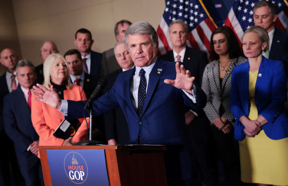 Rep. Michael McCaul speaks during a press conference on March 1, 2022, in Washington, D.C.