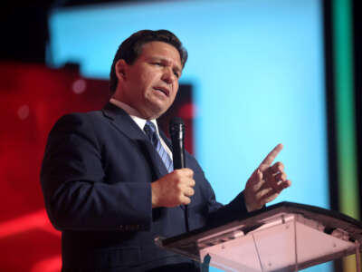 Gov. Ron DeSantis speaking with attendees at the 2022 Student Action Summit at the Tampa Convention Center in Tampa, Florida.