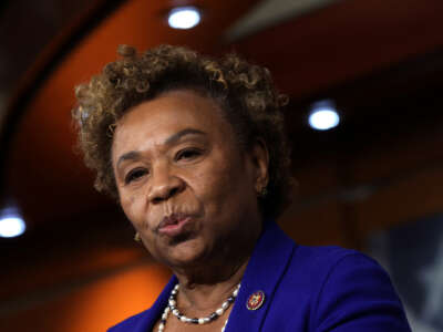 Rep. Barbara Lee speaks during a news conference at the U.S. Capitol on December 8, 2021, in Washington, D.C.