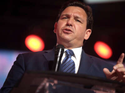 Gov. Ron DeSantis speaking with attendees at the 2022 Student Action Summit at the Tampa Convention Center in Tampa, Florida.