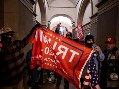 Trump supporters trespass inside the U.S. Capitol on January 6, 2021, in Washington, D.C.