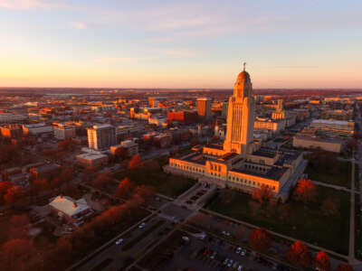 The Nebraska state capital building is pictured in Lincoln, Nebraska.