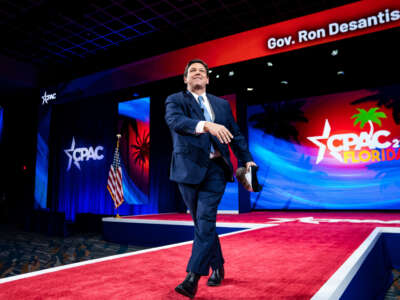 Florida Gov. Ron DeSantis speaks during the first day of the Conservative Political Action Conference (CPAC) on February 24, 2022, in Orlando, Florida.