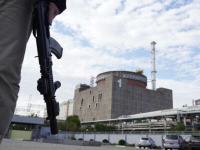 A view of Zaporizhzhia Nuclear Power Plant after operations have been completely halted on September 11, 2022, in Zaporizhzia, Ukraine.