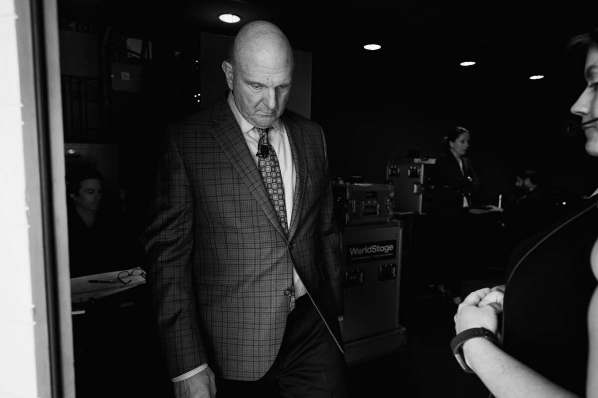 Steve Ballmer, former C.E.O. of Microsoft, walks onstage during the 2018 New York Times Dealbook on November 1, 2018 in New York City.