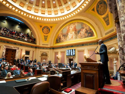 Sen. Bobby Joe Champion presides over the Minnesota State Senate in St. Paul, Minnesota on January 3, 2023.