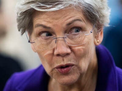 Sen. Elizabeth Warren (D-Massachusetts) is seen in the U.S. Capitol on Thursday, March 2, 2023.