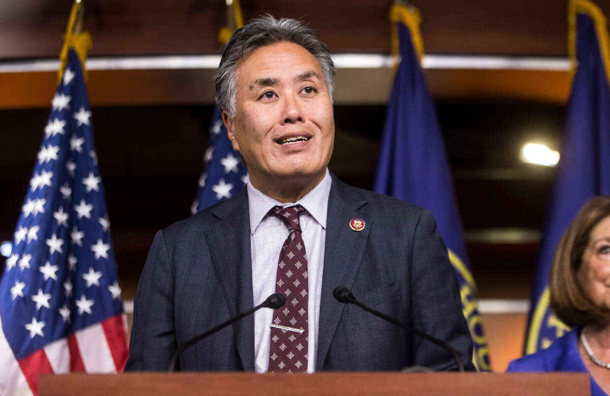 Rep. Mark Takano speaks during a news conference on October 15, 2019, in Washington, D.C.