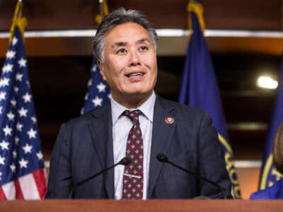 Rep. Mark Takano speaks during a news conference on October 15, 2019, in Washington, D.C.