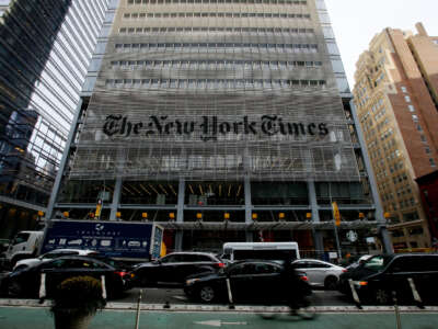 The New York Times headquarters is pictured on December 8, 2022, in New York City.