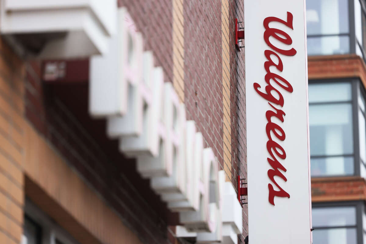 Walgreens signage is seen at a store on Court Street on January 5, 2023, in the Brooklyn Heights neighborhood of the Brooklyn borough in New York City.