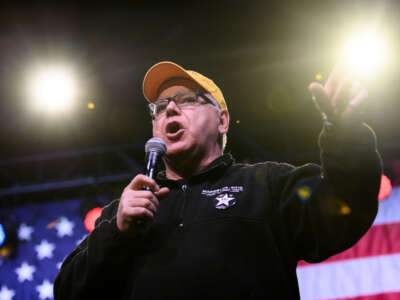 Minnesota Gov. Tim Walz speaks during a campaign rally at First Avenue on January 17, 2020, in Minneapolis, Minnesota.
