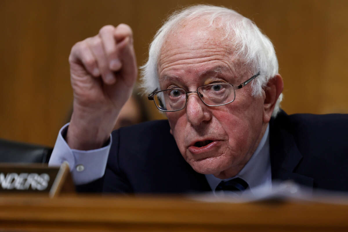 Sen. Bernie Sanders speaks during a hearing on Capitol Hill on March 9, 2023, in Washington, D.C.