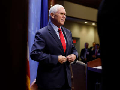 Former Vice President Mike Pence speaks during an event at the conservative Heritage Foundation think tank on October 19, 2022, in Washington, D.C.
