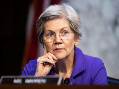 Sen. Elizabeth Warren attends a hearing in Hart Building on March 7, 2023.