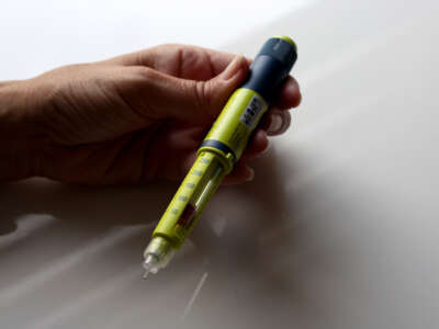 An insulin pen manufactured by the Novo Nordisk company is displayed on March 14, 2023, in Miami, Florida.