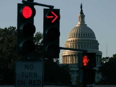 Sunrise hits the U.S. Capitol dome on September 30, 2021, in Washington, D.C.