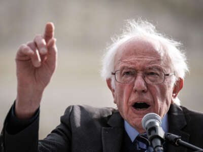 Sen. Bernie Sanders speaks during a rally in support of the Biden administration's student debt relief plan in front of the U.S. Supreme Court on February 28, 2023, in Washington, D.C.