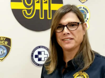 Sgt. Anna Lange in a video for Houston County's Sheriff's Department.