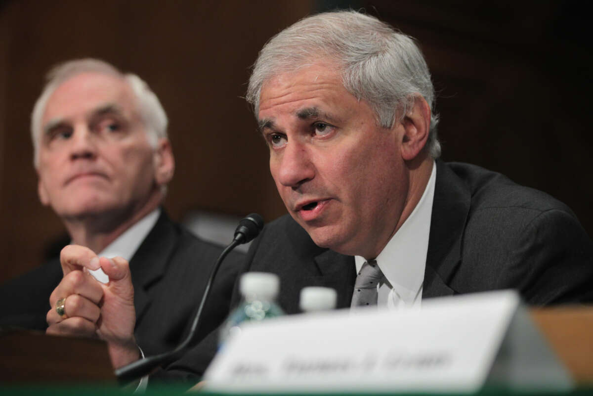 Federal Deposit Insurance Corporation Chairman Martin Gruenberg during a hearing before the Senate Banking, Housing and Urban Affairs Committee on September 9, 2014, on Capitol Hill in Washington, D.C.