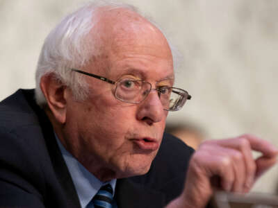 Sen. Bernie Sanders speaks during a hearing on Capitol Hill in Washington, D.C., on March 22, 2023.