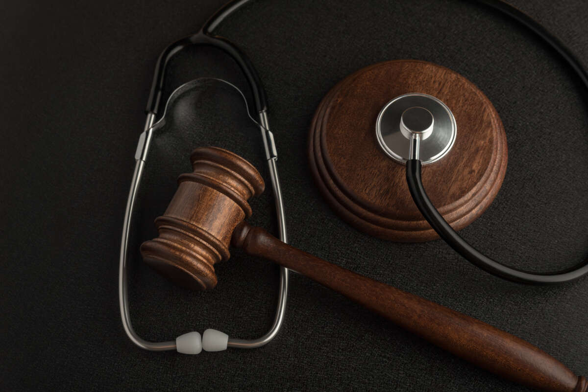 Judge's gavel and stethoscope