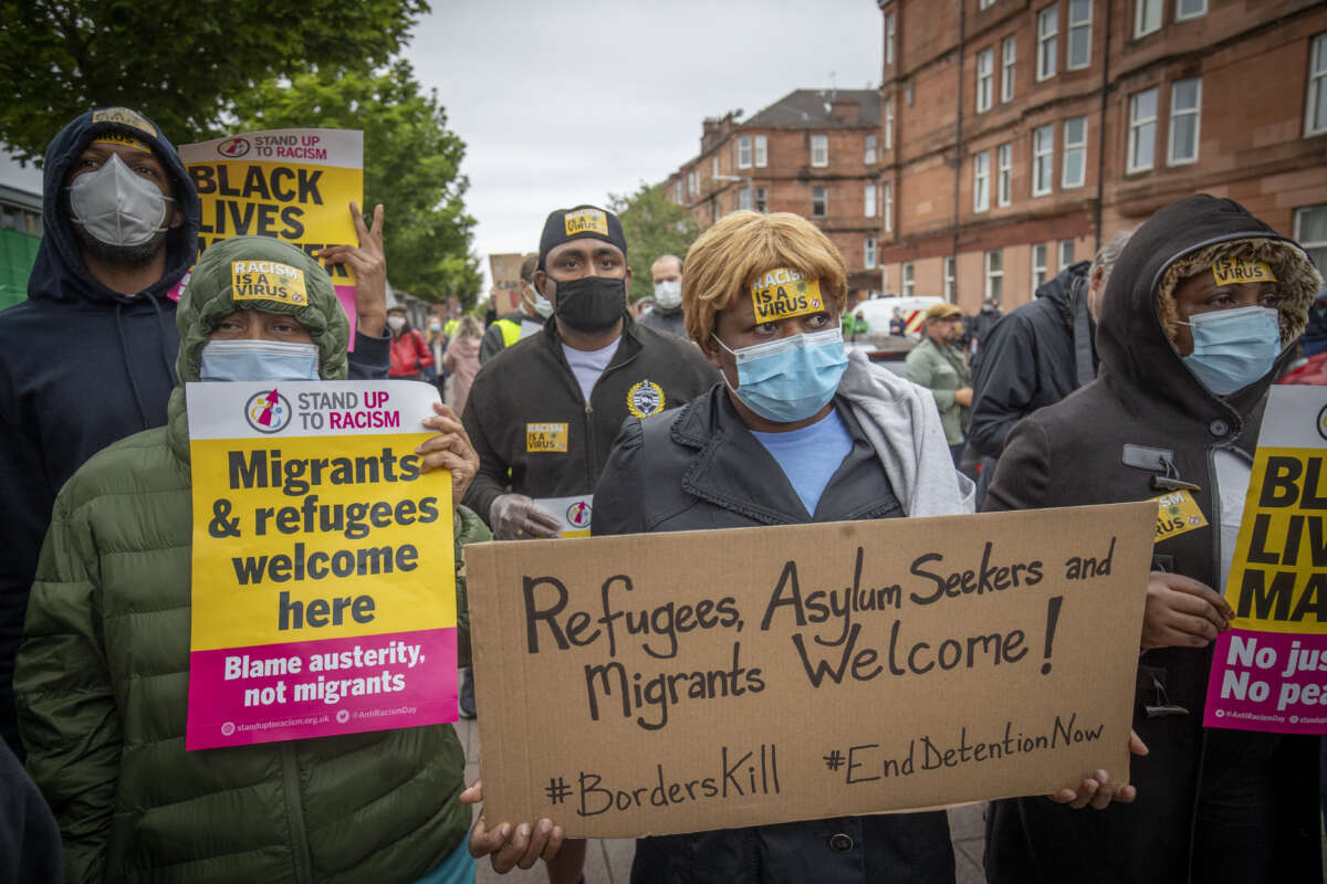 Scottish activists protest against anti-refugee policies