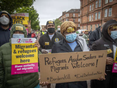 Scottish activists protest against anti-refugee policies
