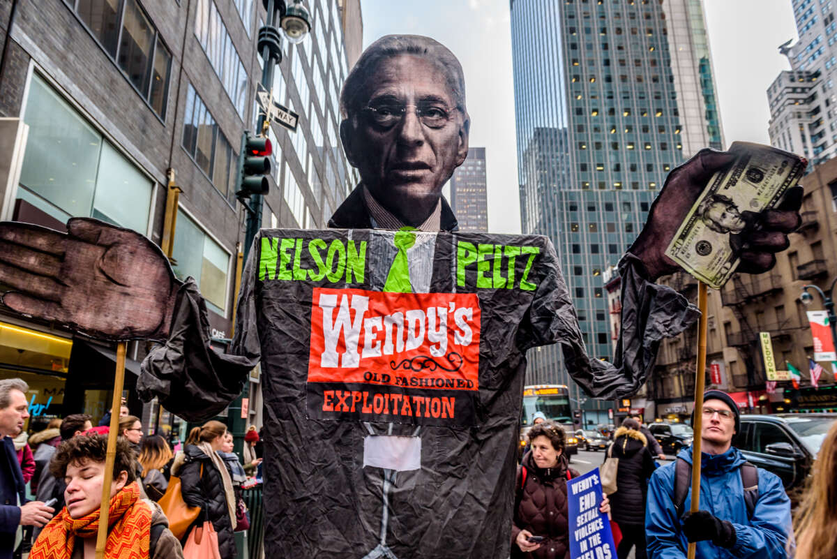 Dozens of farm workers with Coalition of Immokalee Workers (CIW), students, and community leaders from around the country concluded a five-day Freedom Fast in front of the hedge fund offices of Nelson Peltz, the Board Chairman and largest shareholder of the fast food giant Wendy's on March 15, 2018, in New York City.