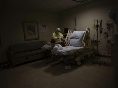 A nurse prepares to release a mother who had given birth earlier that day in the maternity ward of the Doctors Hospital at Renaissance in Edinburg, Texas, on July 8, 2020.