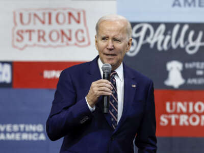 President Joe Biden talks about his proposed FY2024 federal budget during an event at the Finishing Trades Institute on March 9, 2023 in Philadelphia, Pennsylvania.