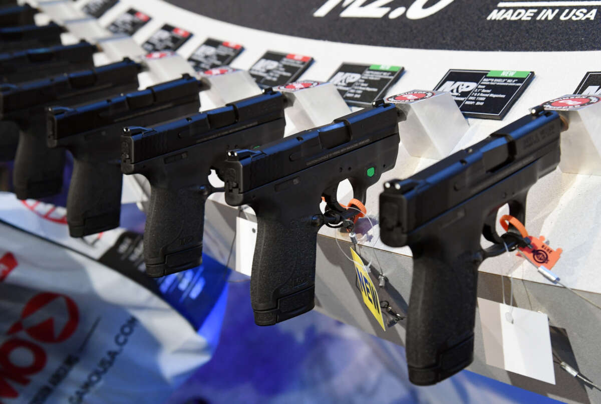 Guns on display at trade show