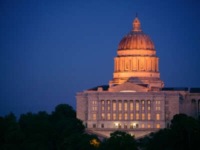 The Missouri State Capitol Building is pictured in Jefferson City in early evening.