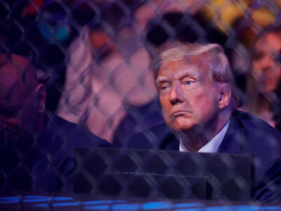 Former President Donald Trump attends UFC 287 at Kaseya Center on April 8, 2023, in Miami, Florida.